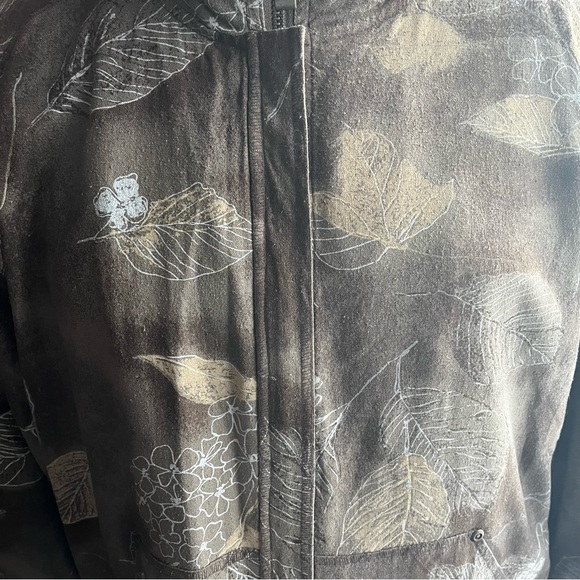 Vintage 90’s EVR Silk Leaf Print Bomber Jacket - Picture 4 of 7
